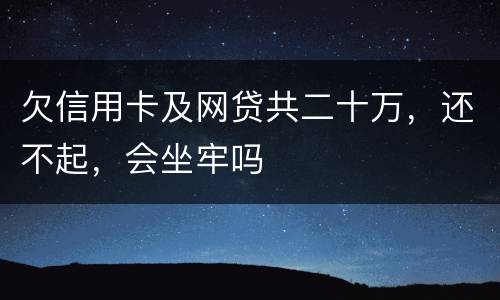 欠信用卡及网贷共二十万，还不起，会坐牢吗