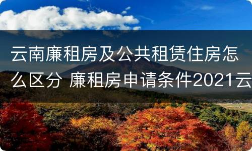 云南廉租房及公共租赁住房怎么区分 廉租房申请条件2021云南