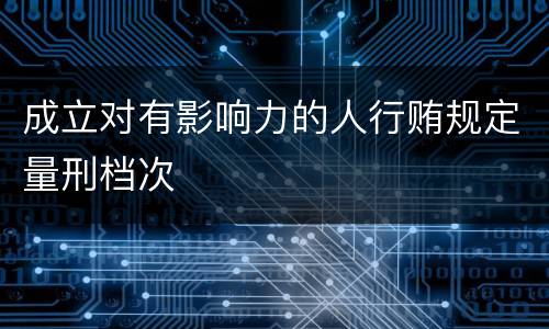 成立对有影响力的人行贿规定量刑档次