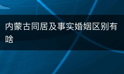 内蒙古同居及事实婚姻区别有啥