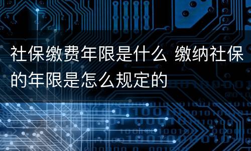 社保缴费年限是什么 缴纳社保的年限是怎么规定的