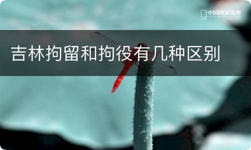 吉林拘留和拘役有几种区别