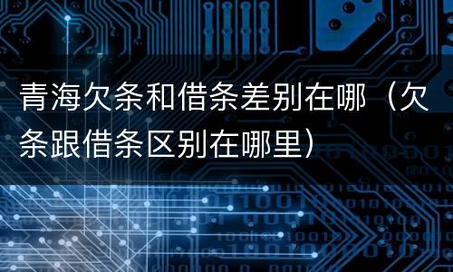 青海欠条和借条差别在哪（欠条跟借条区别在哪里）