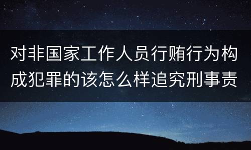 对非国家工作人员行贿行为构成犯罪的该怎么样追究刑事责任