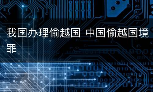 我国办理偷越国 中国偷越国境罪