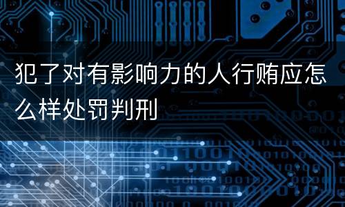 犯了对有影响力的人行贿应怎么样处罚判刑