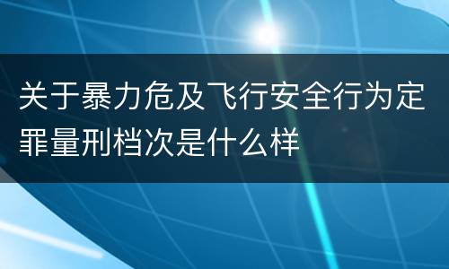 关于暴力危及飞行安全行为定罪量刑档次是什么样