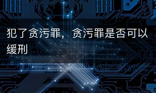 犯了贪污罪，贪污罪是否可以缓刑