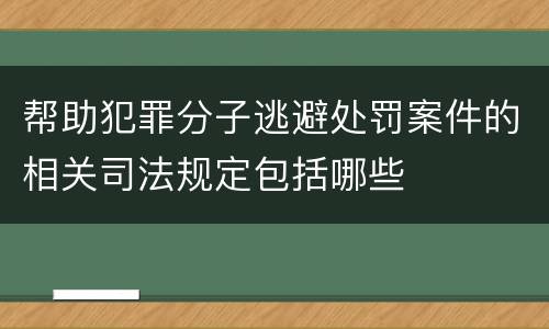 帮助犯罪分子逃避处罚案件的相关司法规定包括哪些