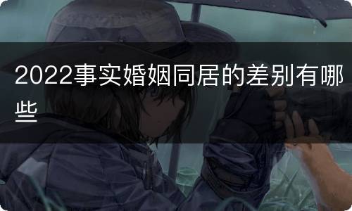 2022事实婚姻同居的差别有哪些