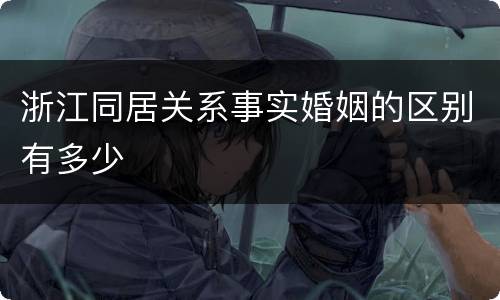 浙江同居关系事实婚姻的区别有多少