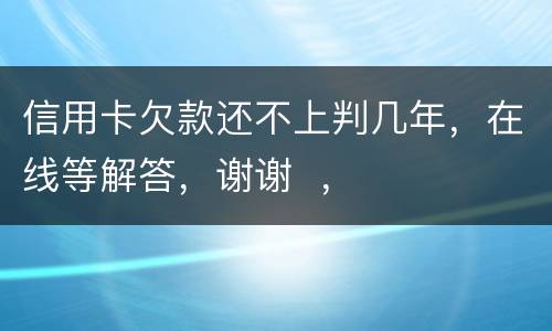 信用卡欠款还不上判几年，在线等解答，谢谢  ，