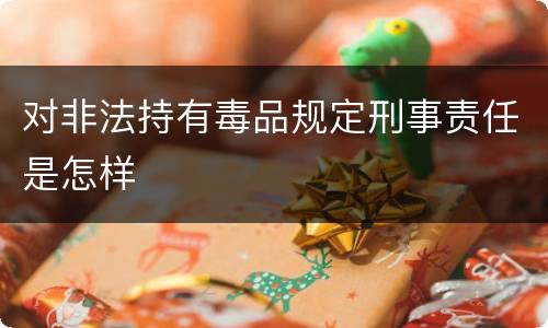 对非法持有毒品规定刑事责任是怎样