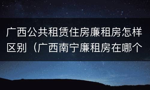 广西公共租赁住房廉租房怎样区别（广西南宁廉租房在哪个区域）