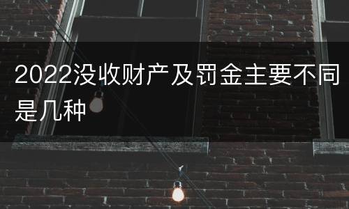 2022没收财产及罚金主要不同是几种