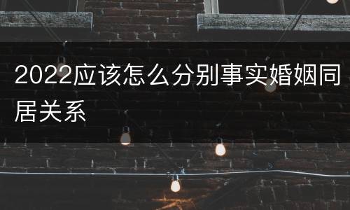 2022应该怎么分别事实婚姻同居关系