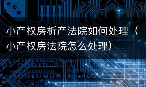 小产权房析产法院如何处理（小产权房法院怎么处理）