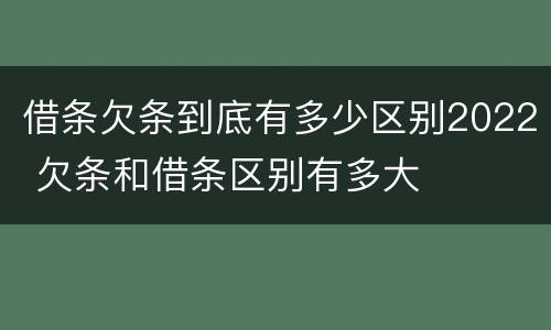 借条欠条到底有多少区别2022 欠条和借条区别有多大