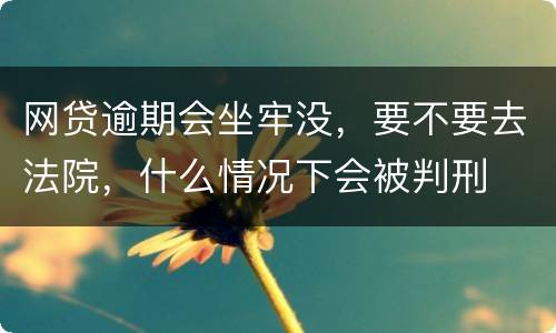 网贷逾期会坐牢没，要不要去法院，什么情况下会被判刑