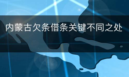 内蒙古欠条借条关键不同之处