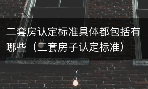 二套房认定标准具体都包括有哪些（二套房子认定标准）