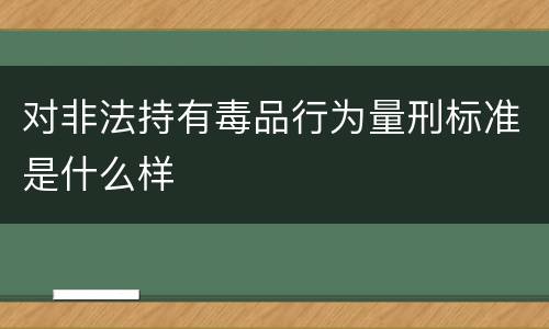 对非法持有毒品行为量刑标准是什么样