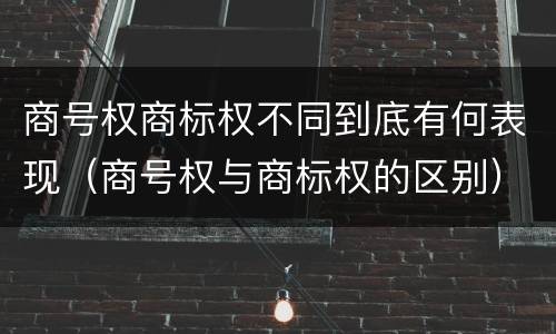商号权商标权不同到底有何表现（商号权与商标权的区别）