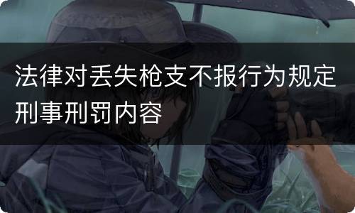 法律对丢失枪支不报行为规定刑事刑罚内容