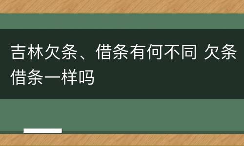 吉林欠条、借条有何不同 欠条借条一样吗