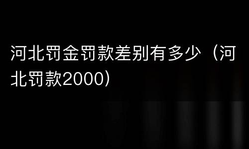河北罚金罚款差别有多少（河北罚款2000）