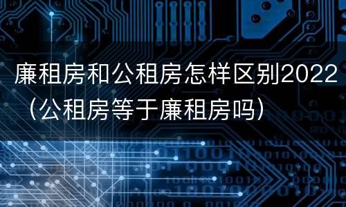 廉租房和公租房怎样区别2022（公租房等于廉租房吗）