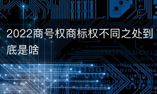 2022商号权商标权不同之处到底是啥