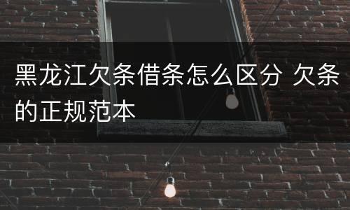 黑龙江欠条借条怎么区分 欠条的正规范本