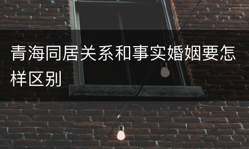 青海同居关系和事实婚姻要怎样区别