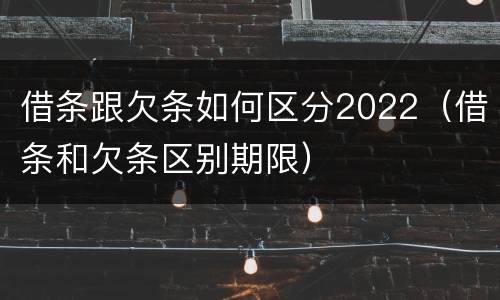 借条跟欠条如何区分2022（借条和欠条区别期限）