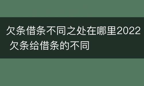 欠条借条不同之处在哪里2022 欠条给借条的不同