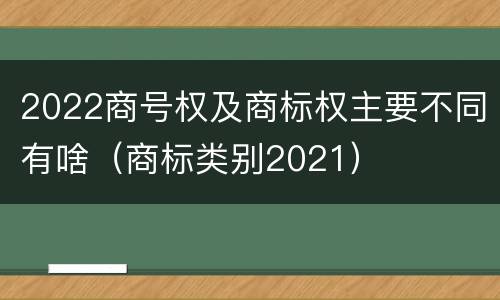 2022商号权及商标权主要不同有啥（商标类别2021）