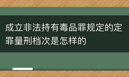 成立非法持有毒品罪规定的定罪量刑档次是怎样的