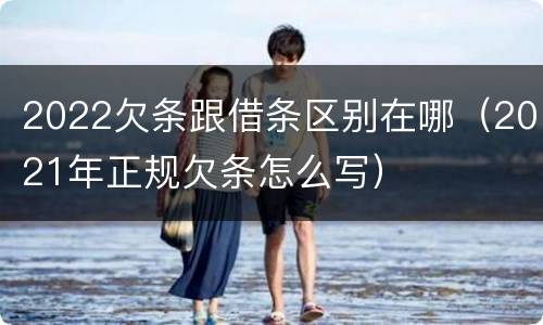 2022欠条跟借条区别在哪（2021年正规欠条怎么写）