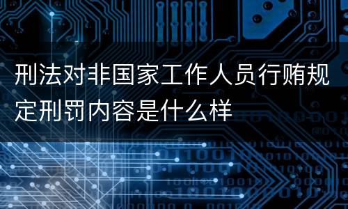 刑法对非国家工作人员行贿规定刑罚内容是什么样