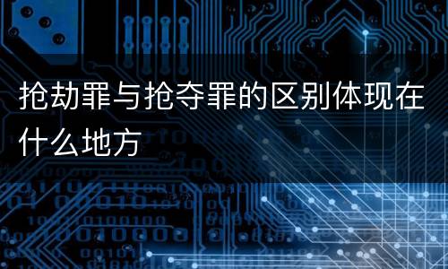 抢劫罪与抢夺罪的区别体现在什么地方