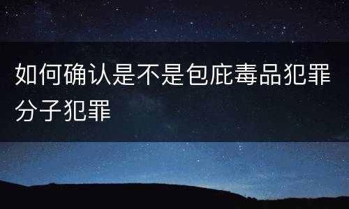 如何确认是不是包庇毒品犯罪分子犯罪