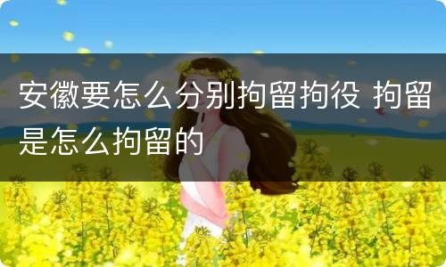 安徽要怎么分别拘留拘役 拘留是怎么拘留的