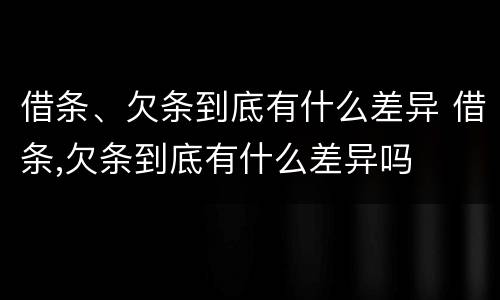 借条、欠条到底有什么差异 借条,欠条到底有什么差异吗