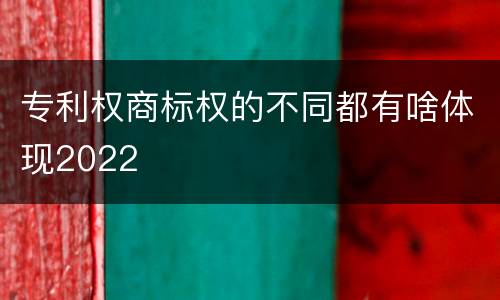 专利权商标权的不同都有啥体现2022