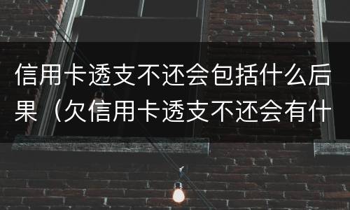 信用卡透支不还会包括什么后果（欠信用卡透支不还会有什么问题）