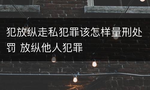 犯放纵走私犯罪该怎样量刑处罚 放纵他人犯罪