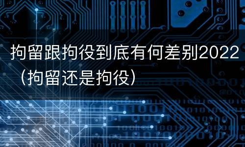 拘留跟拘役到底有何差别2022（拘留还是拘役）