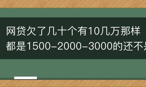 网贷欠了几十个有10几万那样都是1500-2000-3000的还不是怎么办