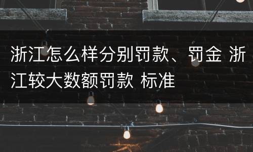 浙江怎么样分别罚款、罚金 浙江较大数额罚款 标准